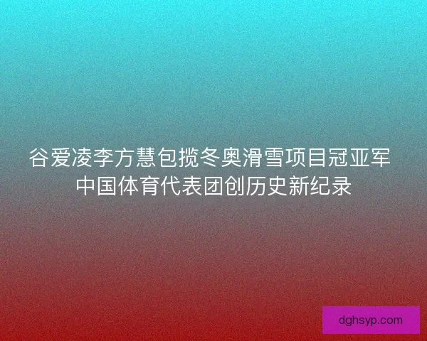 谷爱凌李方慧包揽冬奥滑雪项目冠亚军 中国体育代表团创历史新纪录